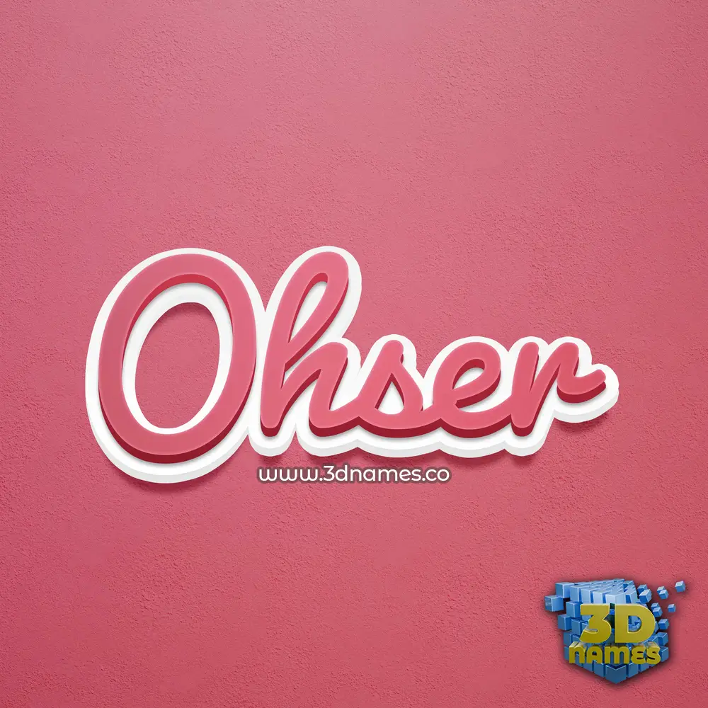 ohser in Red Scribble style - 3D name wallpaper
