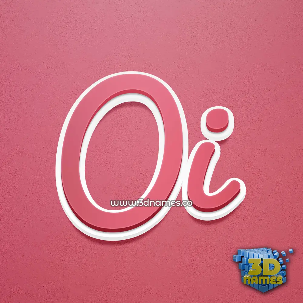 oi in Red Scribble style - 3D name wallpaper