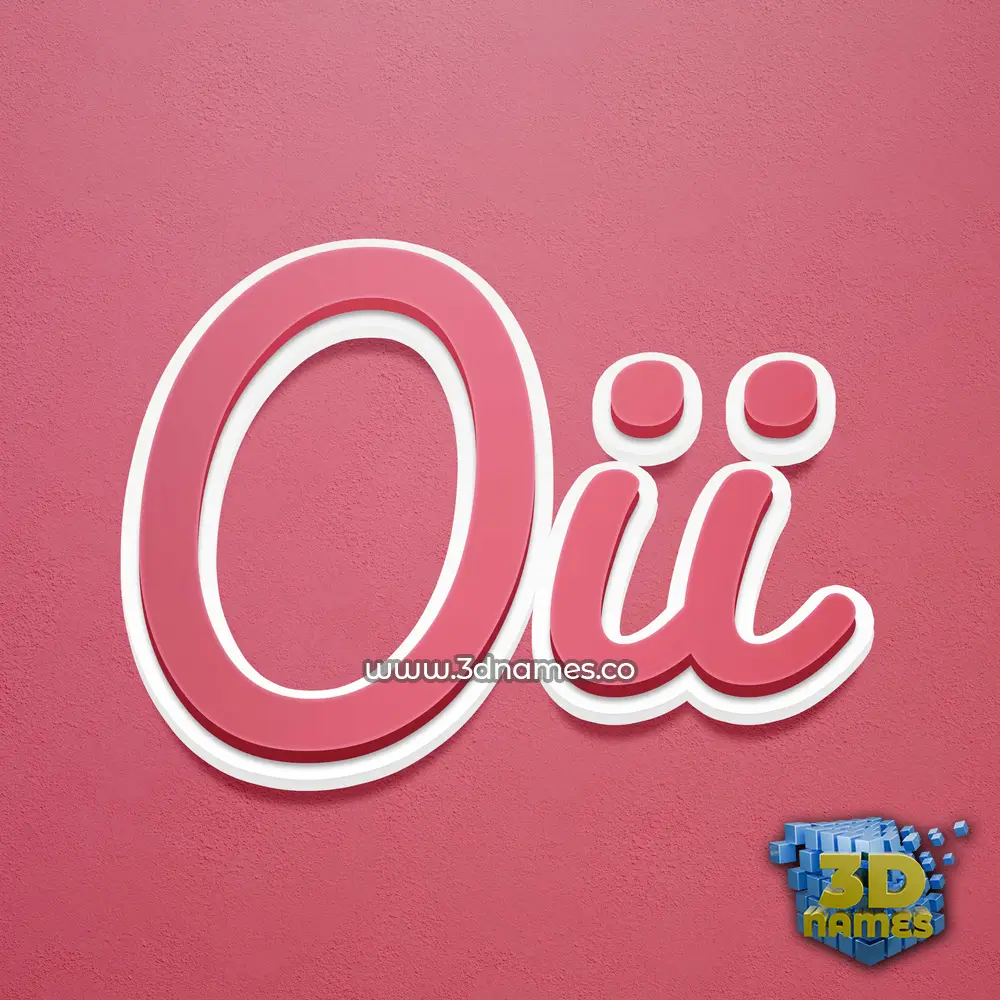 oii in Red Scribble style - 3D name wallpaper
