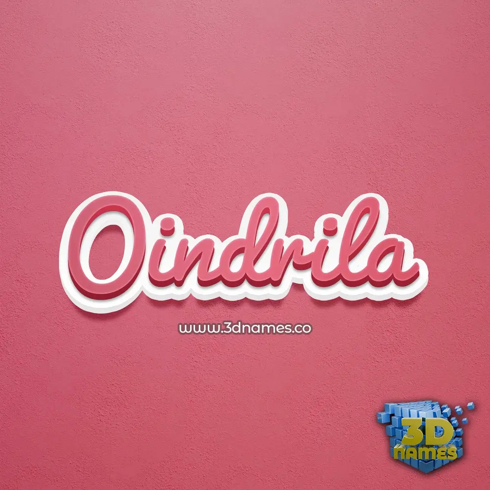 oindrila in Red Scribble style - 3D name wallpaper