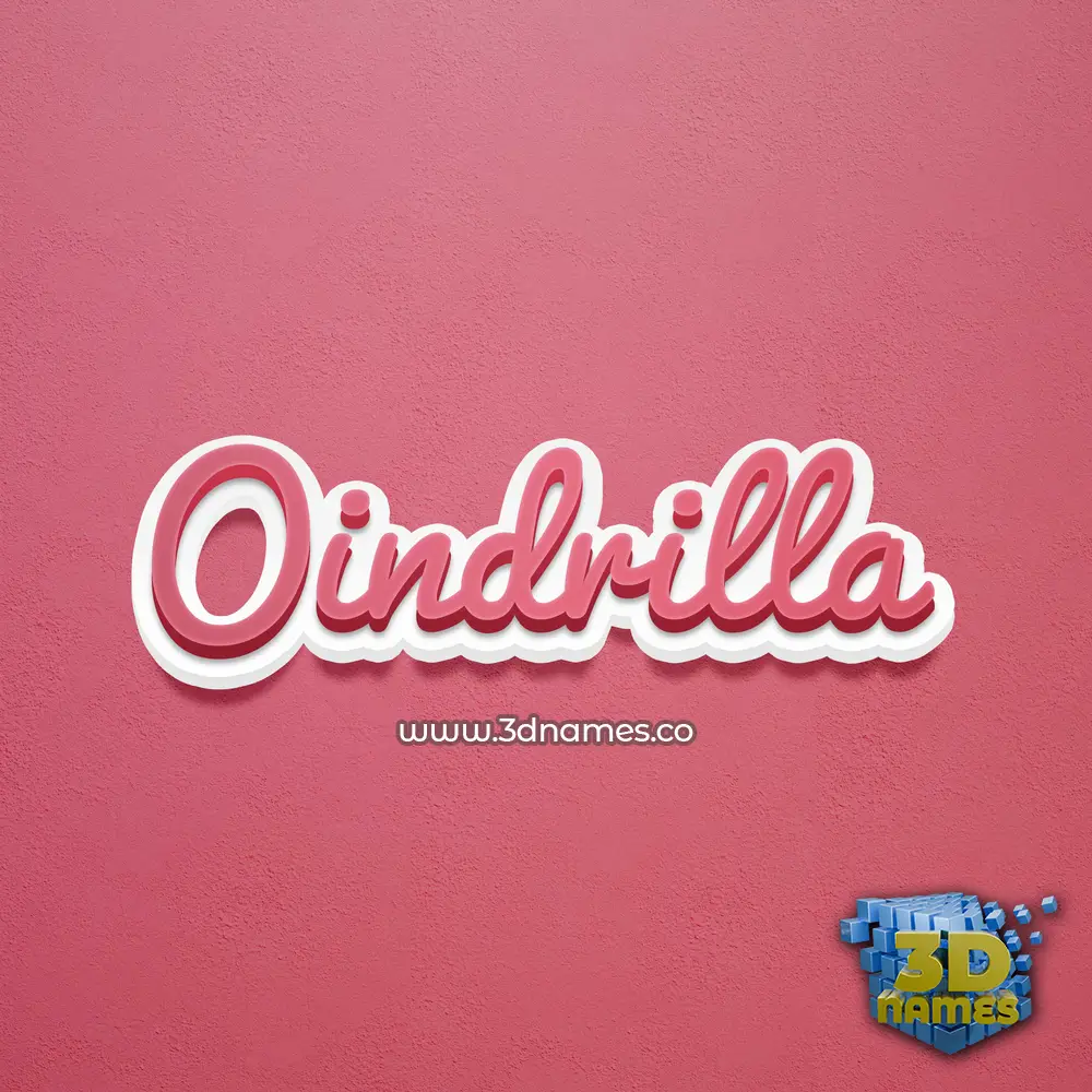 oindrilla in Red Scribble style - 3D name wallpaper