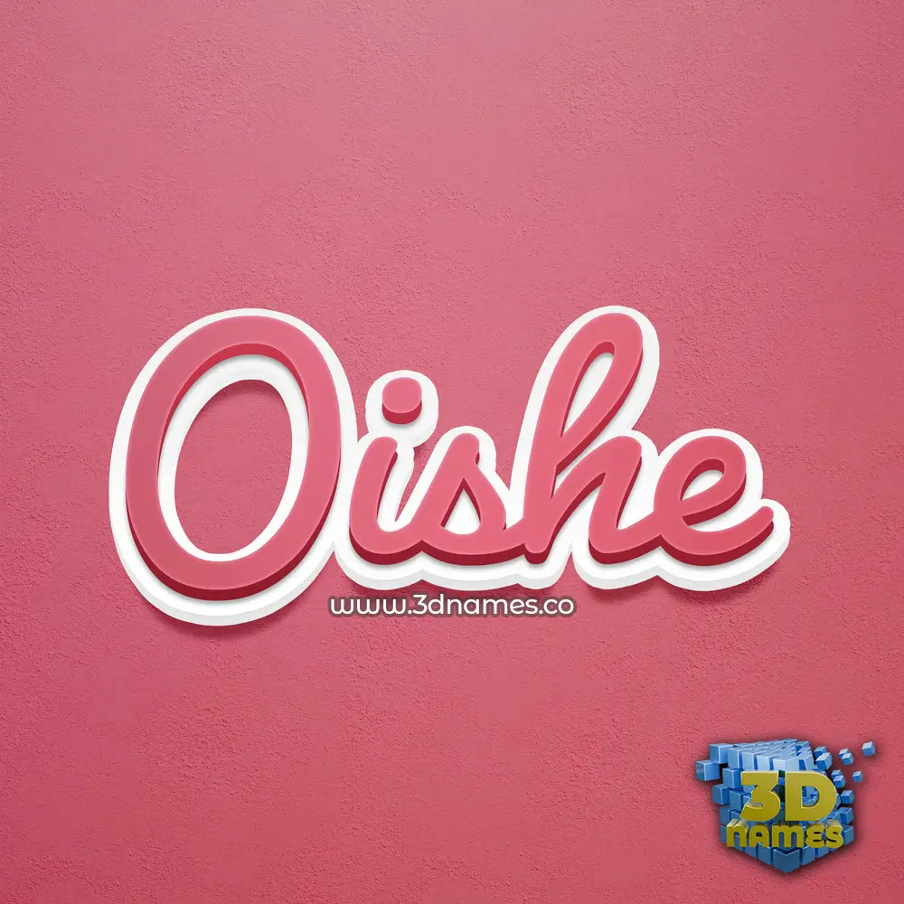 oishe in Red Scribble style - 3D name wallpaper