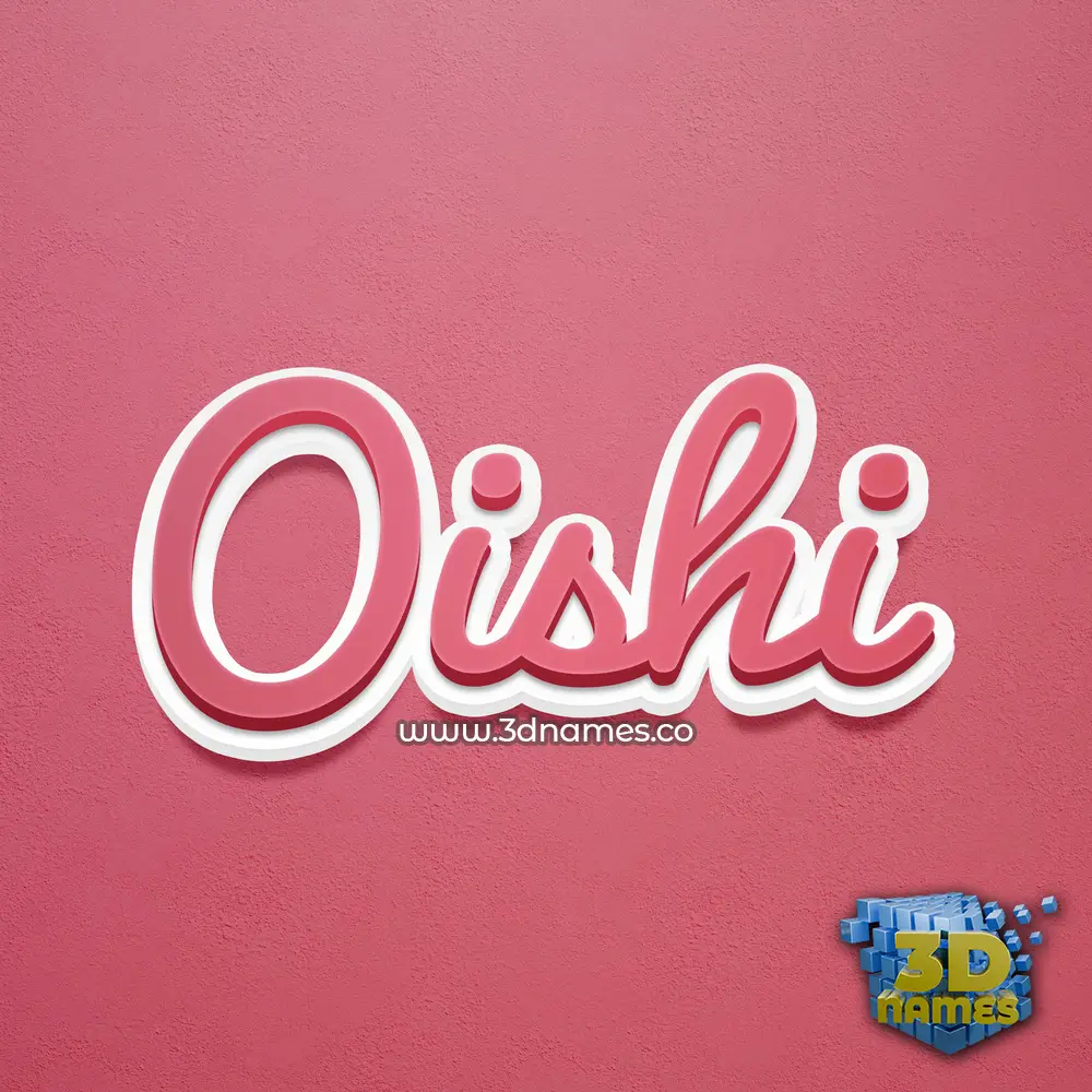 oishi in Red Scribble style - 3D name wallpaper