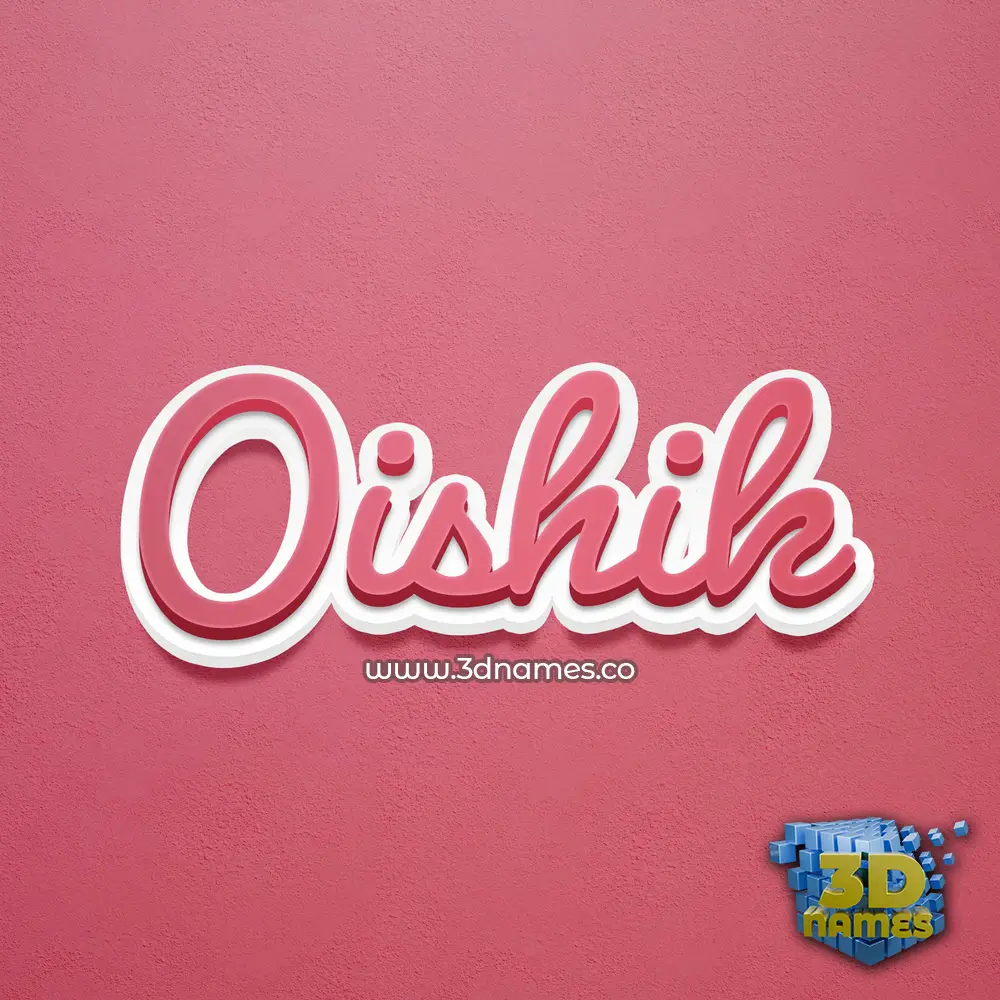 oishik in Red Scribble style - 3D name wallpaper