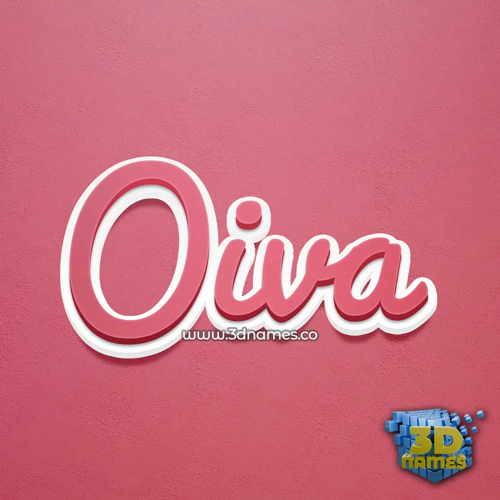 oiva in Red Scribble style - 3D name wallpaper