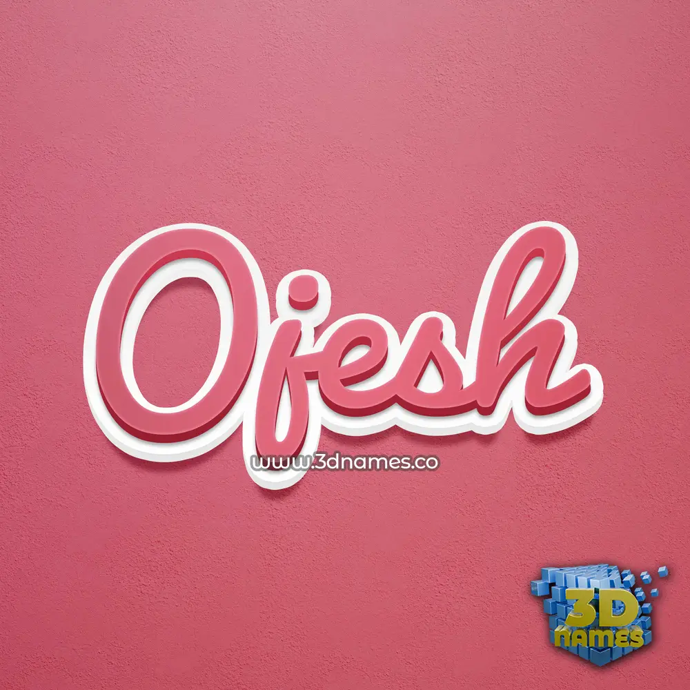 ojesh in Red Scribble style - 3D name wallpaper