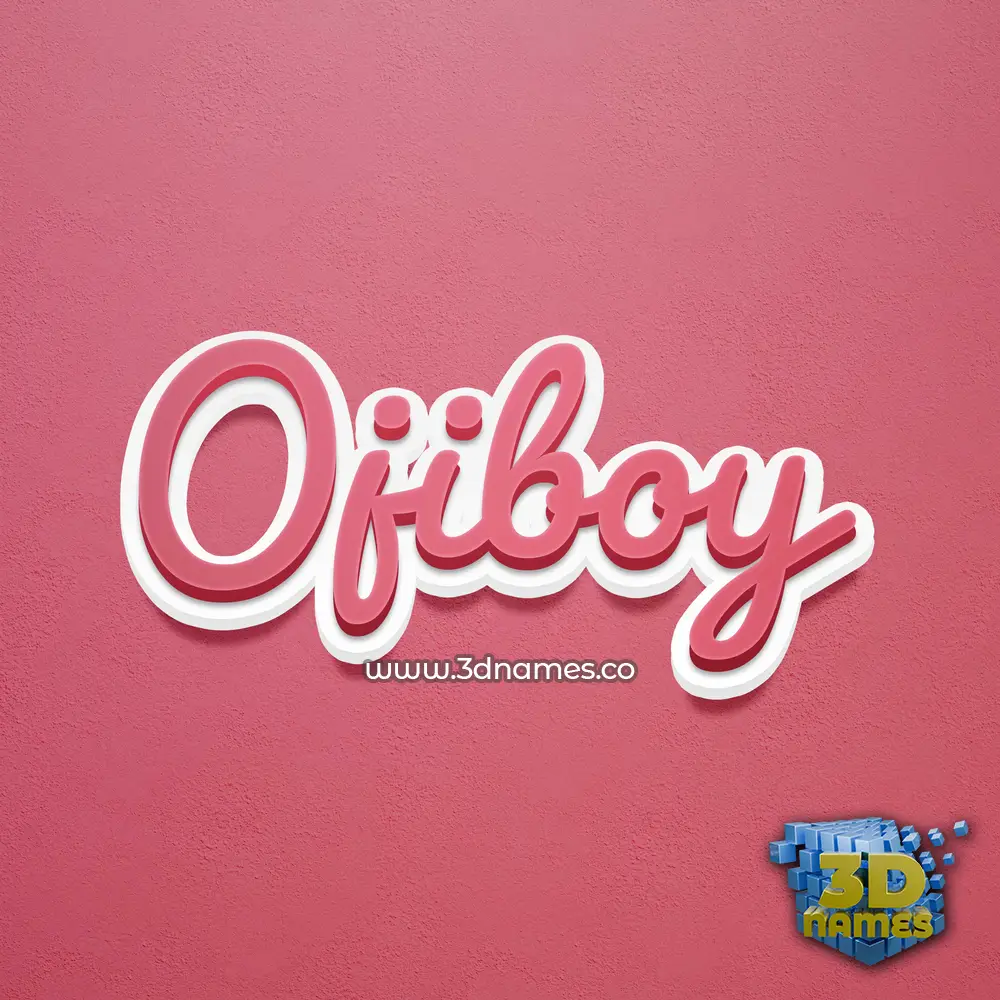 ojiboy in Red Scribble style - 3D name wallpaper