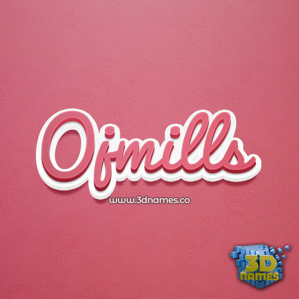 ojmills in Red Scribble style - 3D name wallpaper