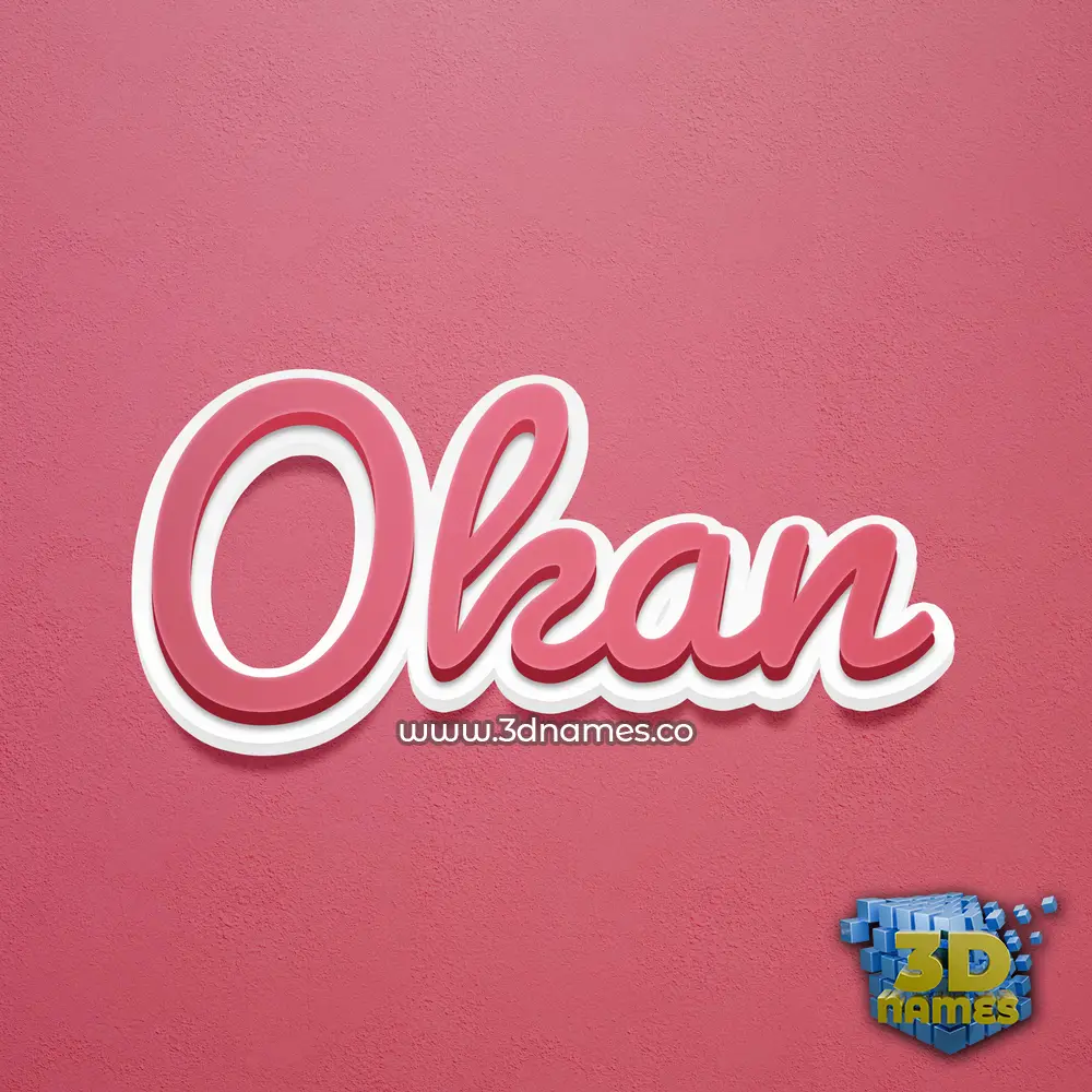 okan in Red Scribble style - 3D name wallpaper