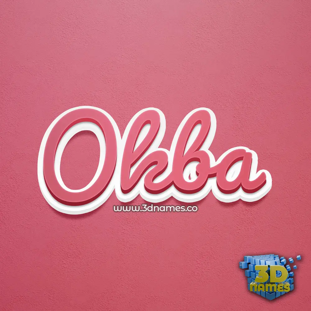 okba in Red Scribble style - 3D name wallpaper