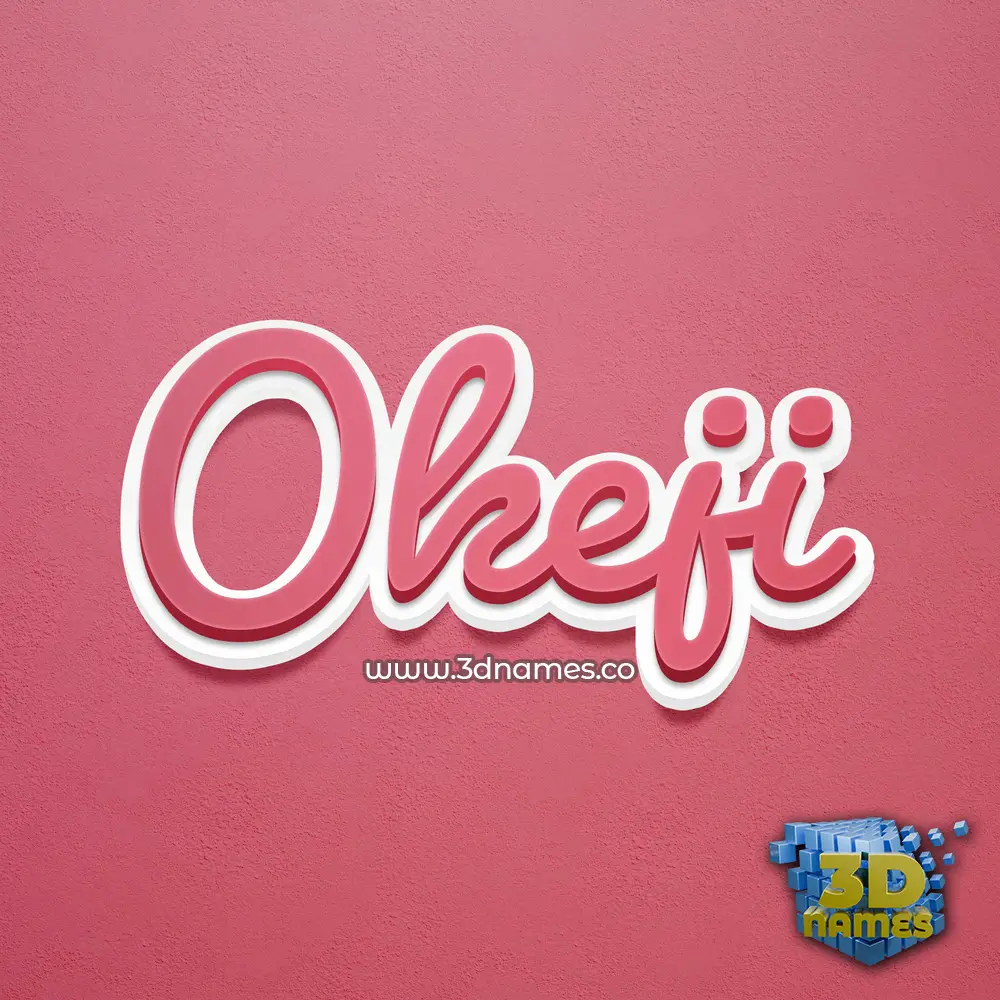 okeji in Red Scribble style - 3D name wallpaper