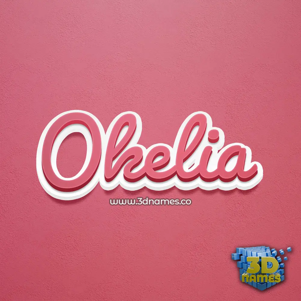 okelia in Red Scribble style - 3D name wallpaper