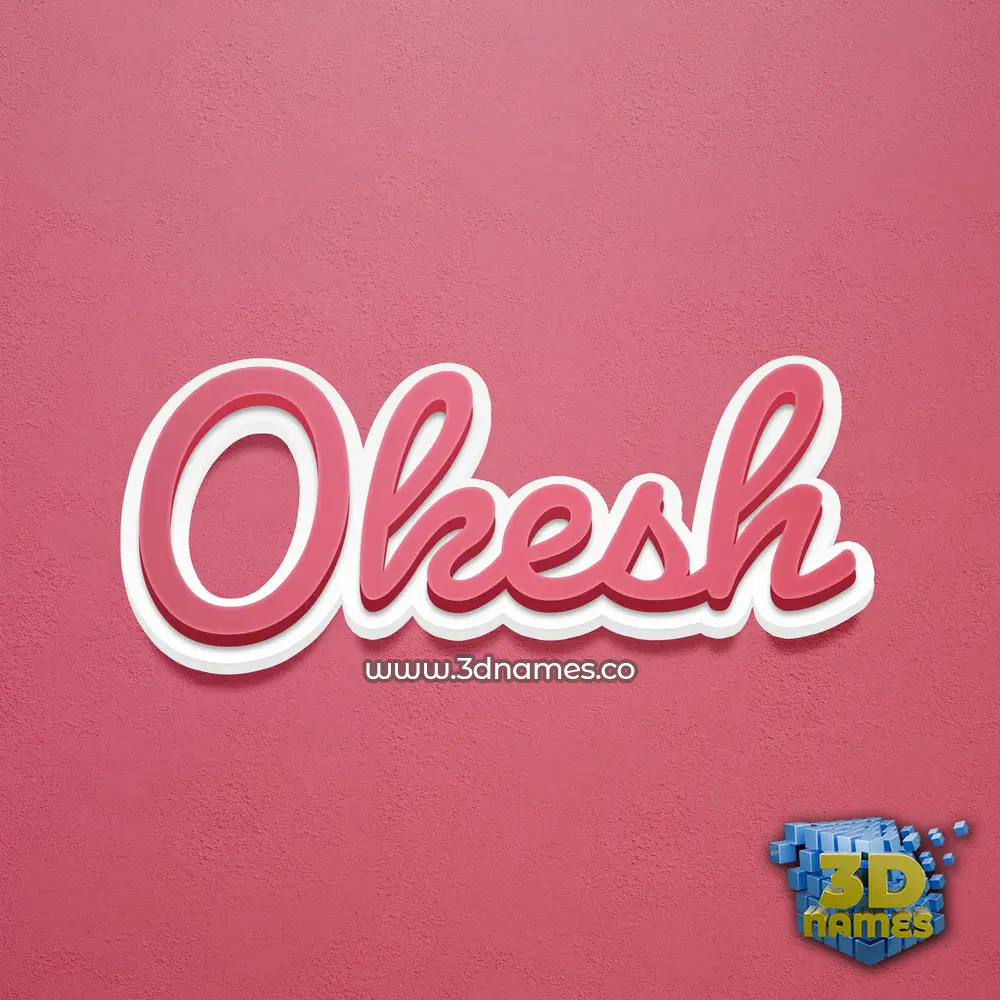 okesh in Red Scribble style - 3D name wallpaper