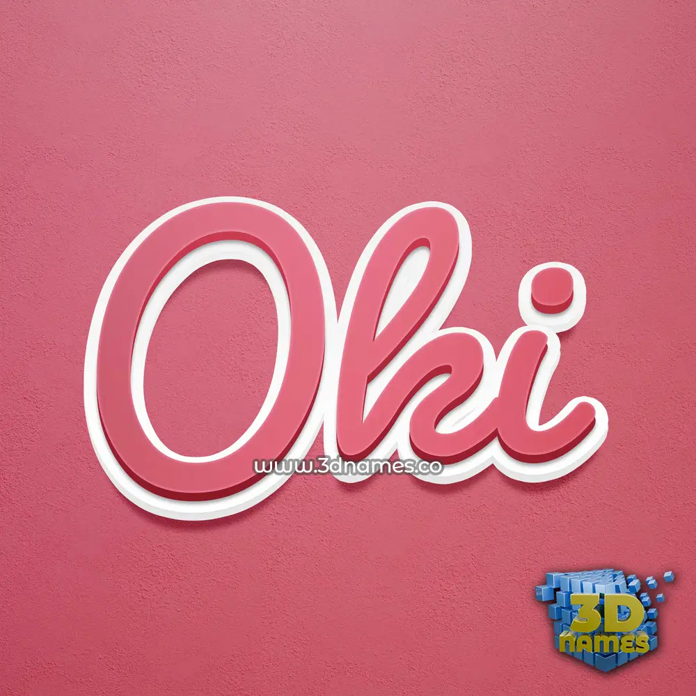oki in Red Scribble style - 3D name wallpaper