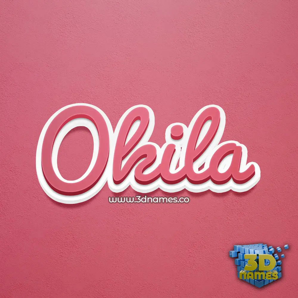 okila in Red Scribble style - 3D name wallpaper