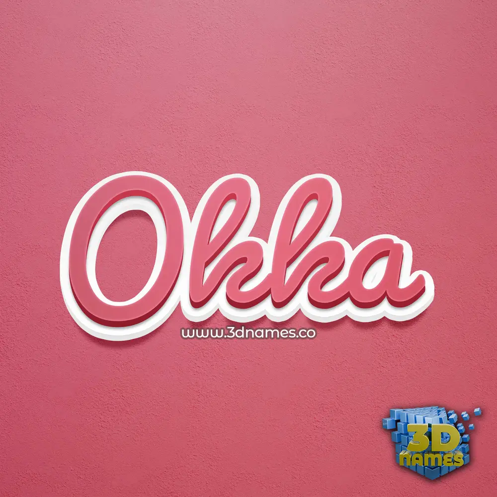 okka in Red Scribble style - 3D name wallpaper