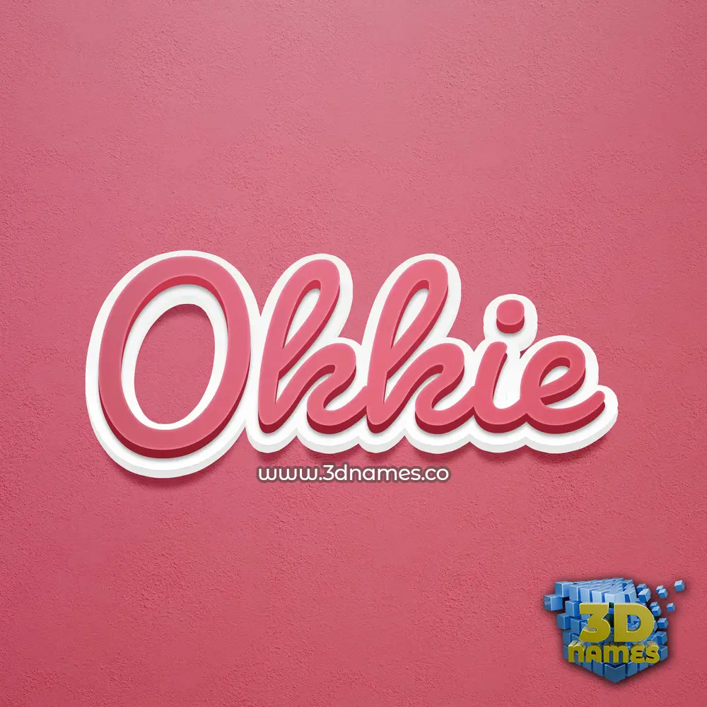 okkie in Red Scribble style - 3D name wallpaper