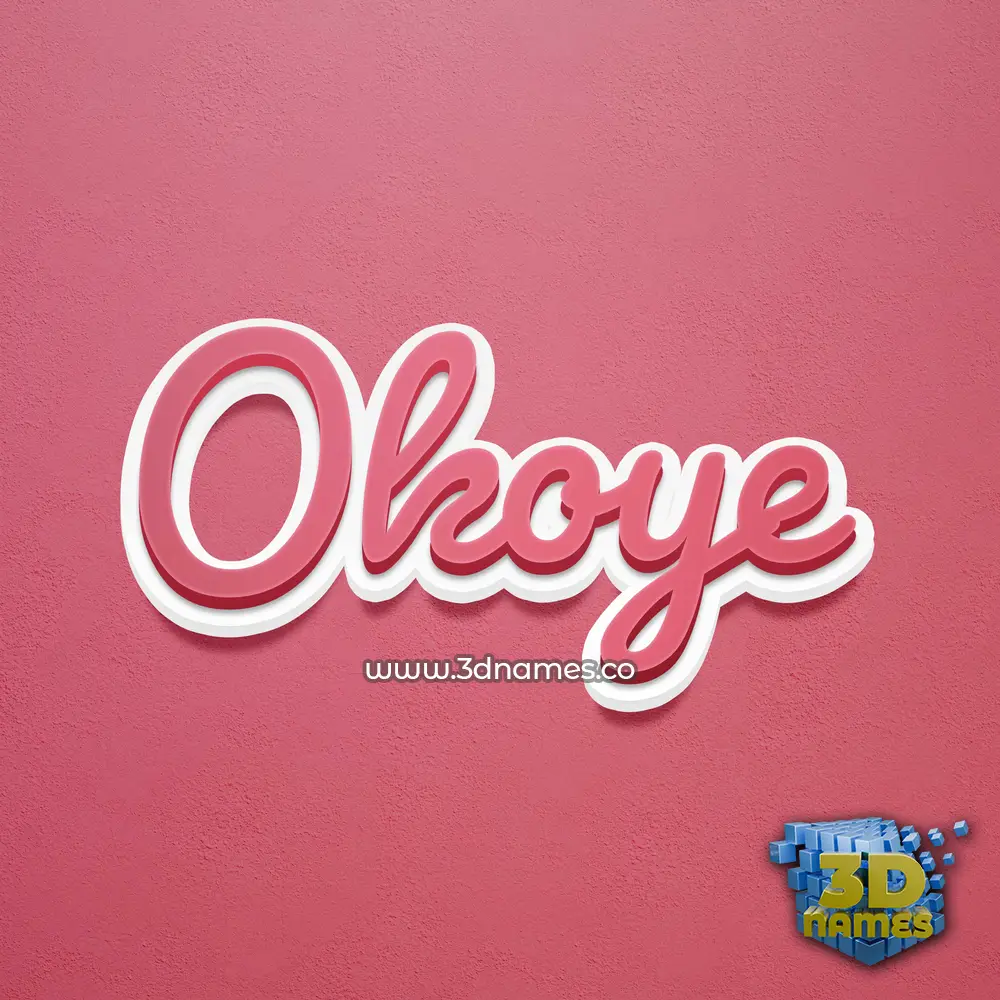 okoye in Red Scribble style - 3D name wallpaper