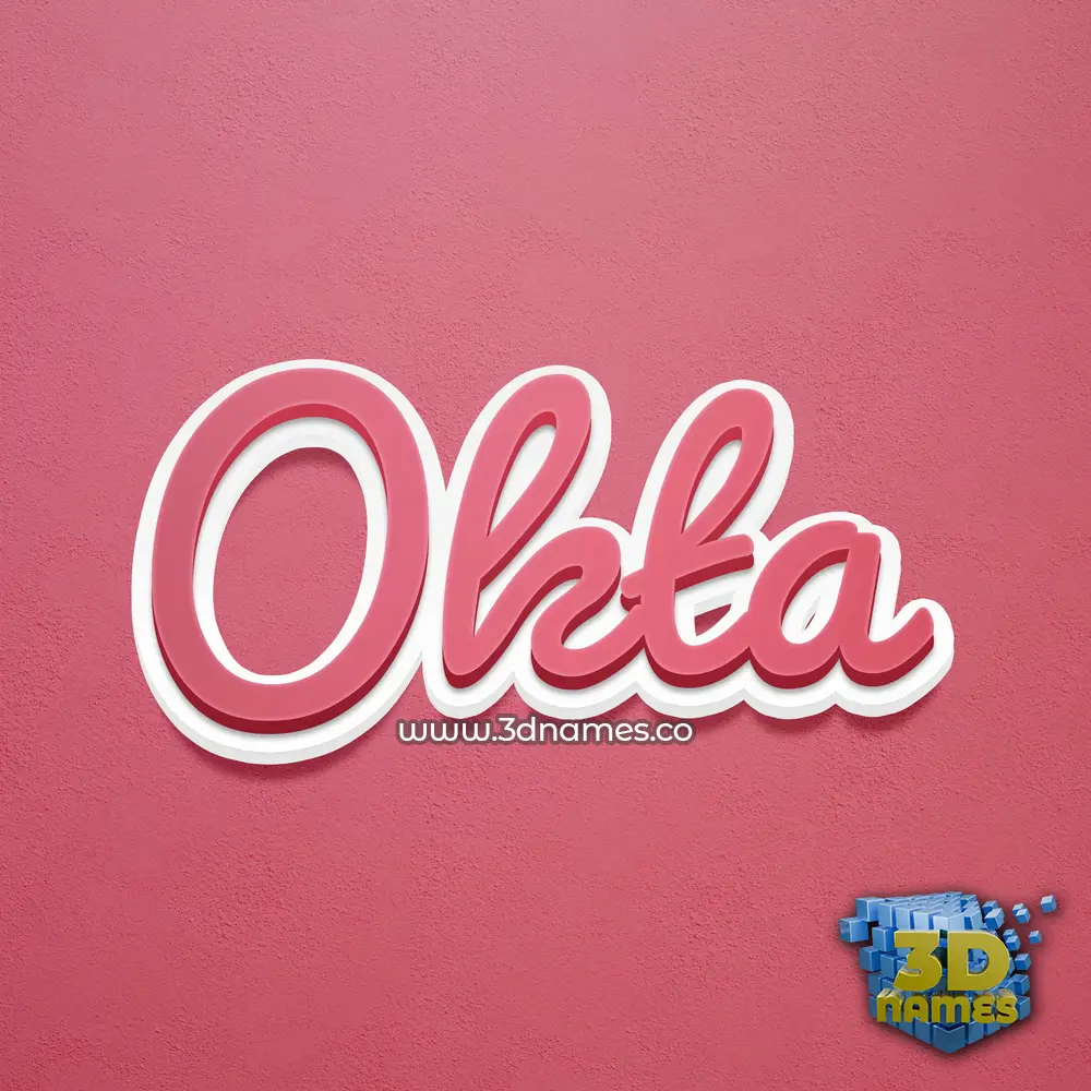 okta in Red Scribble style - 3D name wallpaper