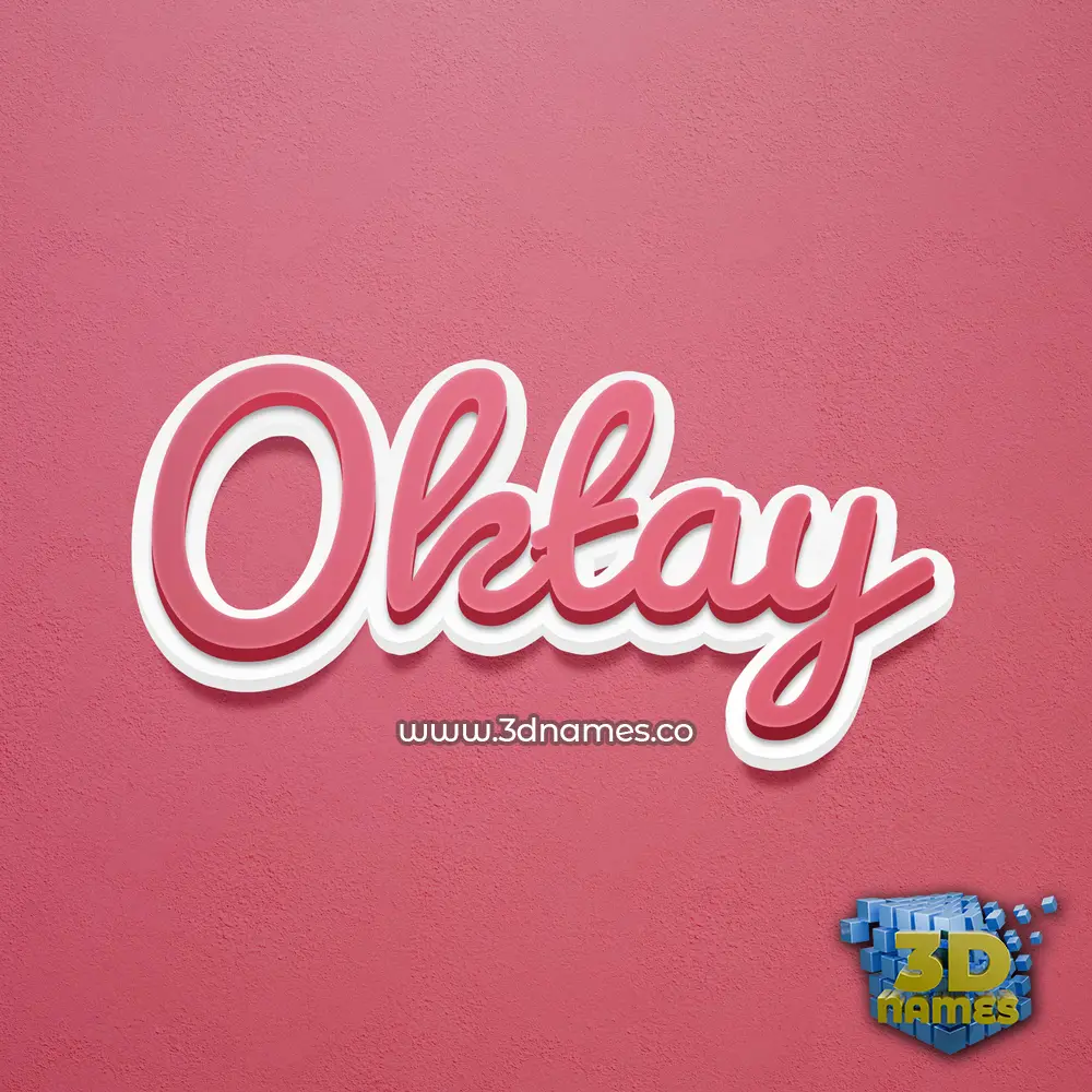 oktay in Red Scribble style - 3D name wallpaper