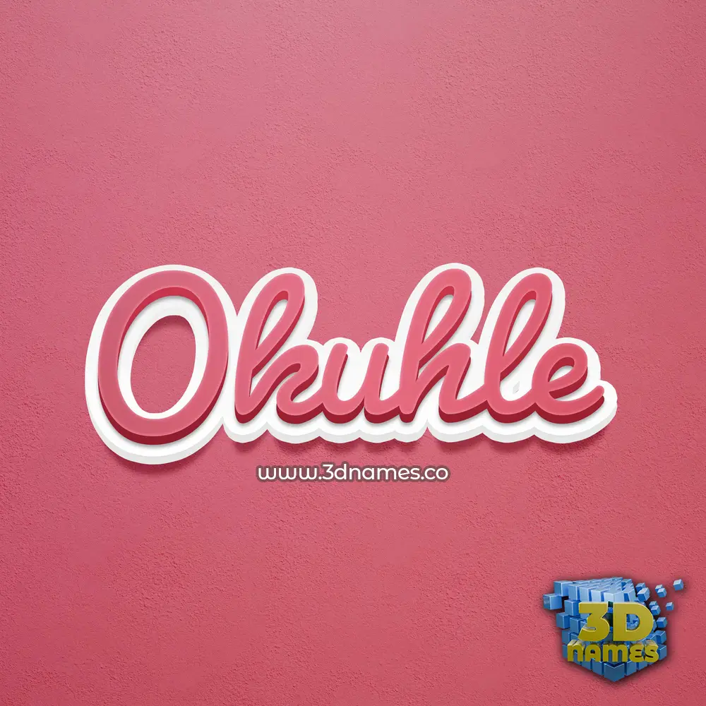 okuhle in Red Scribble style - 3D name wallpaper