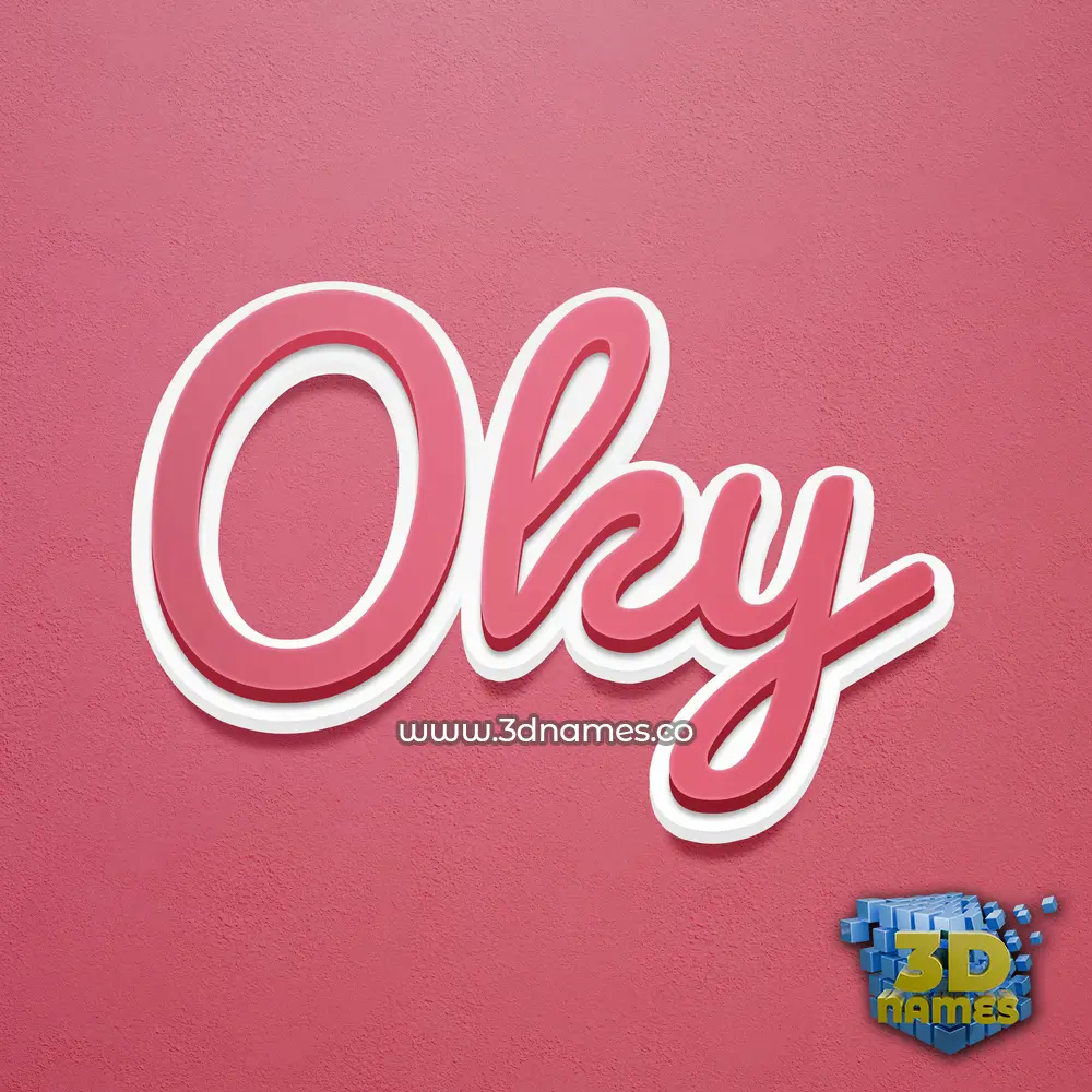 oky in Red Scribble style - 3D name wallpaper