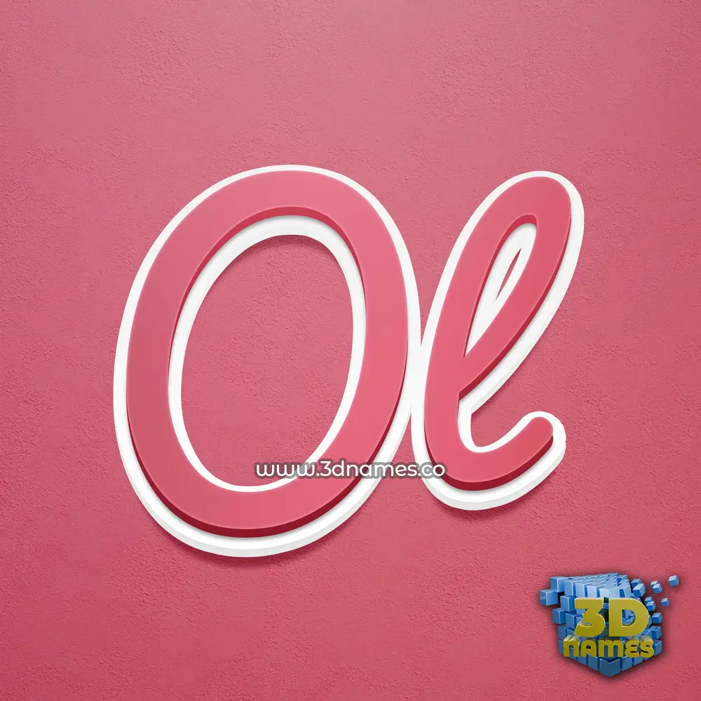 ol in Red Scribble style - 3D name wallpaper