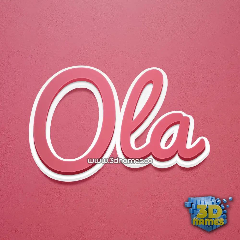 ola in Red Scribble style - 3D name wallpaper