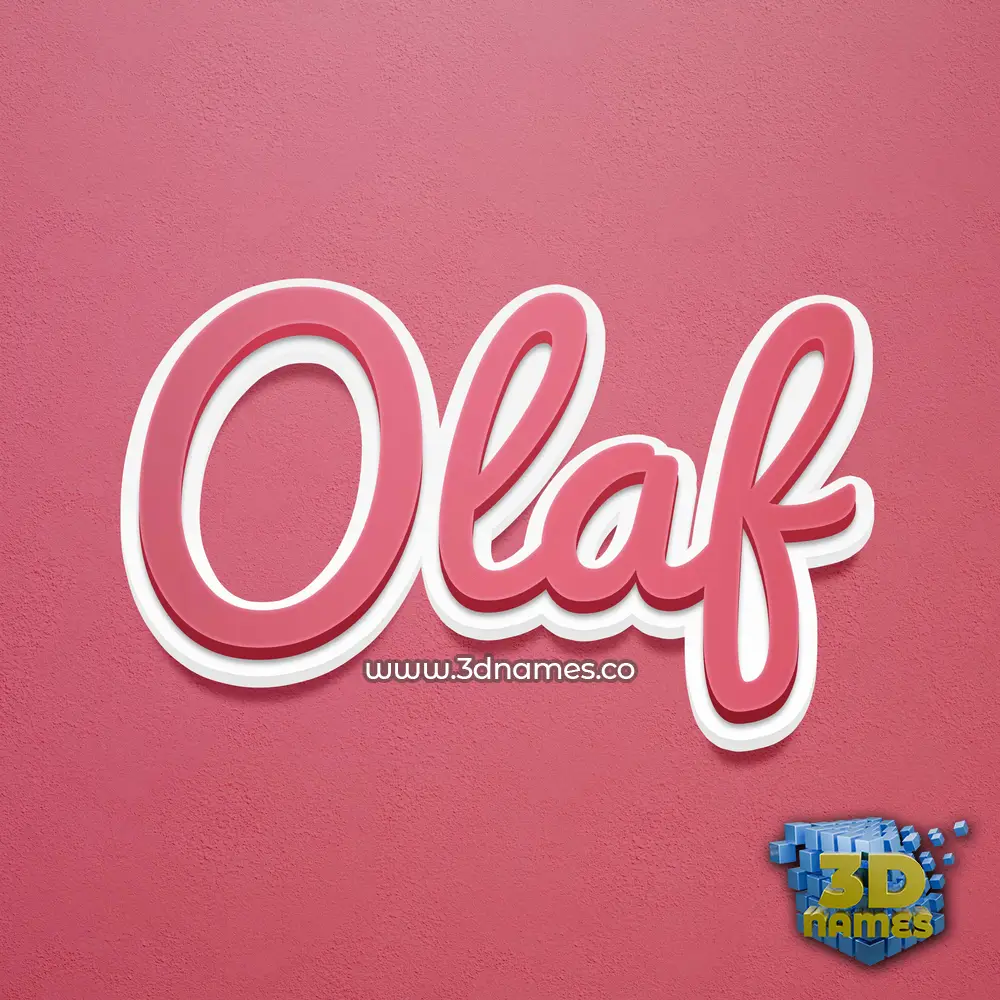 olaf in Red Scribble style - 3D name wallpaper