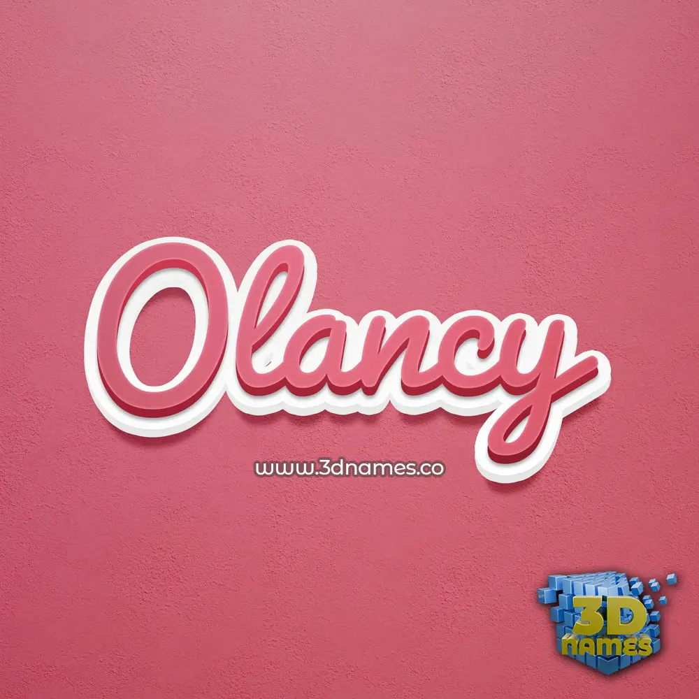 olancy in Red Scribble style - 3D name wallpaper