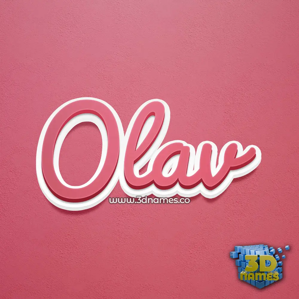 olav in Red Scribble style - 3D name wallpaper