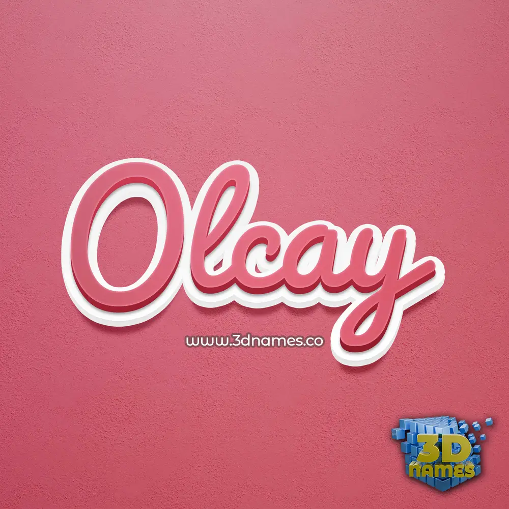 olcay in Red Scribble style - 3D name wallpaper