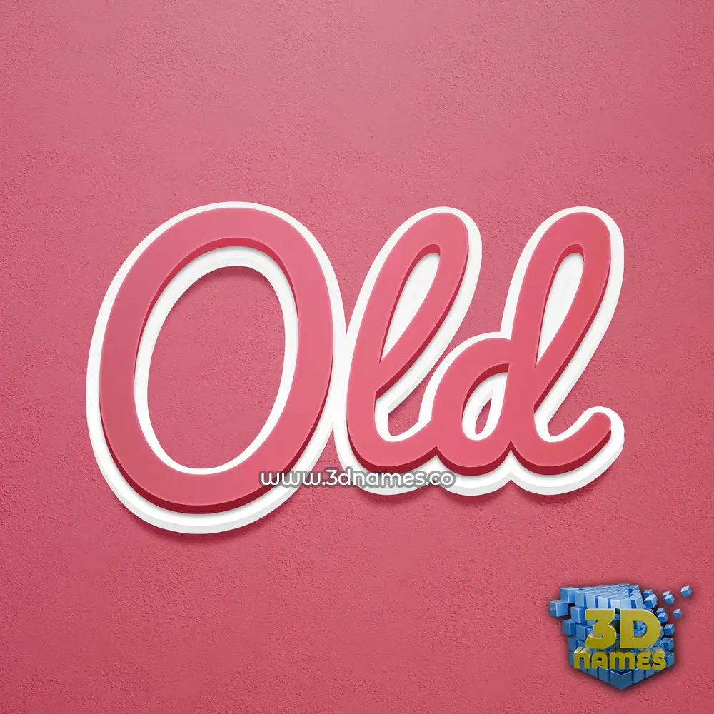old in Red Scribble style - 3D name wallpaper