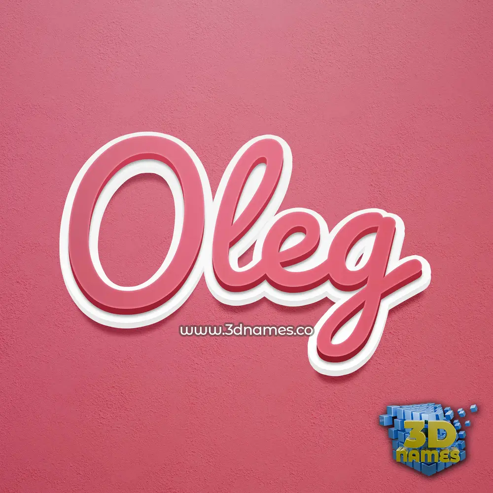 oleg in Red Scribble style - 3D name wallpaper