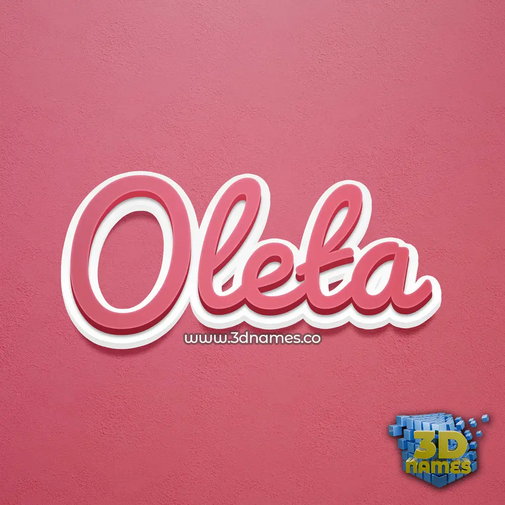 oleta in Red Scribble style - 3D name wallpaper