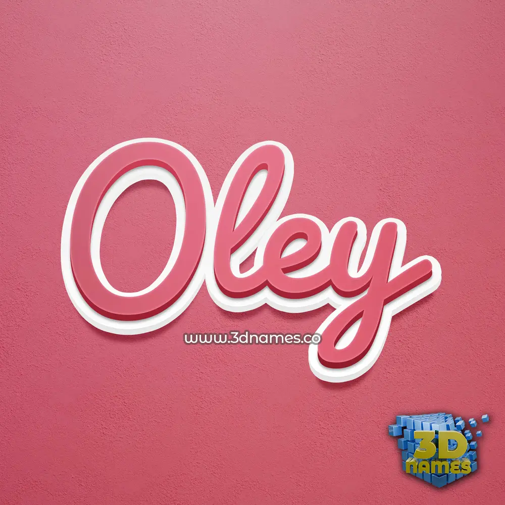 oley in Red Scribble style - 3D name wallpaper