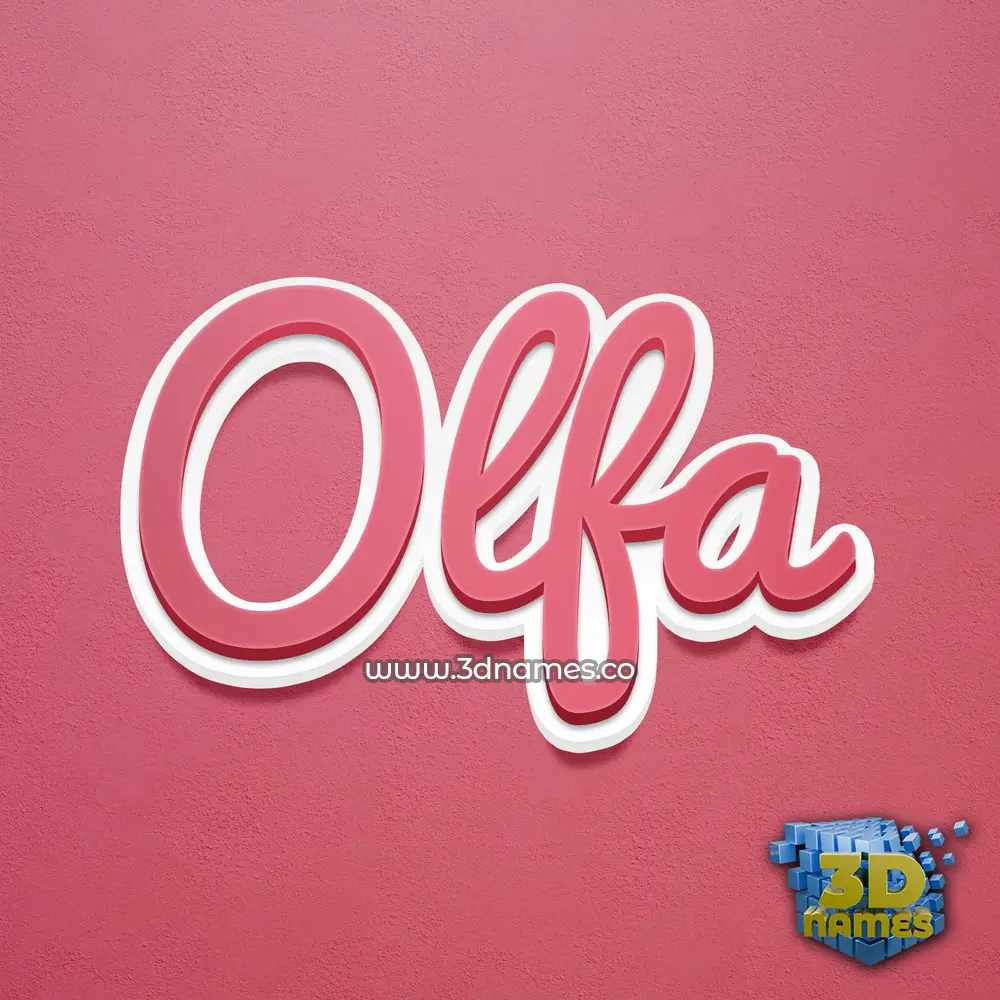olfa in Red Scribble style - 3D name wallpaper