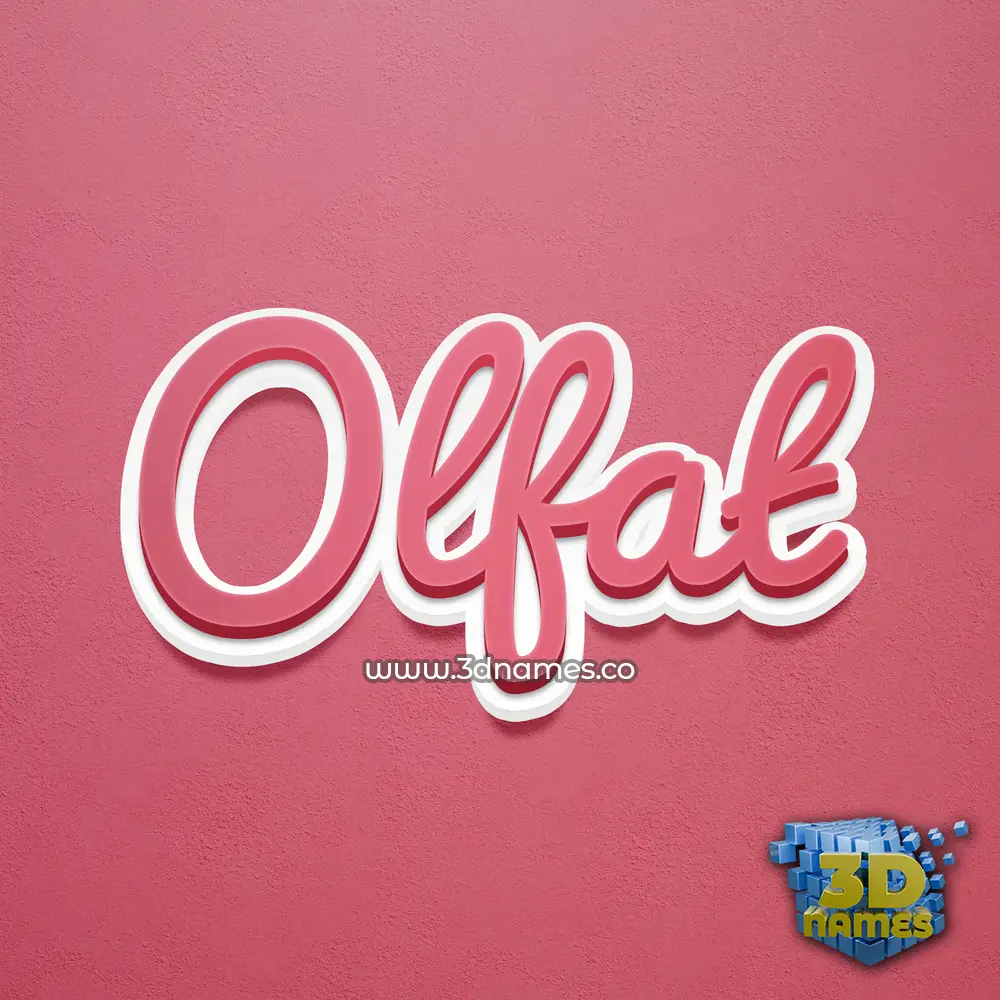 olfat in Red Scribble style - 3D name wallpaper