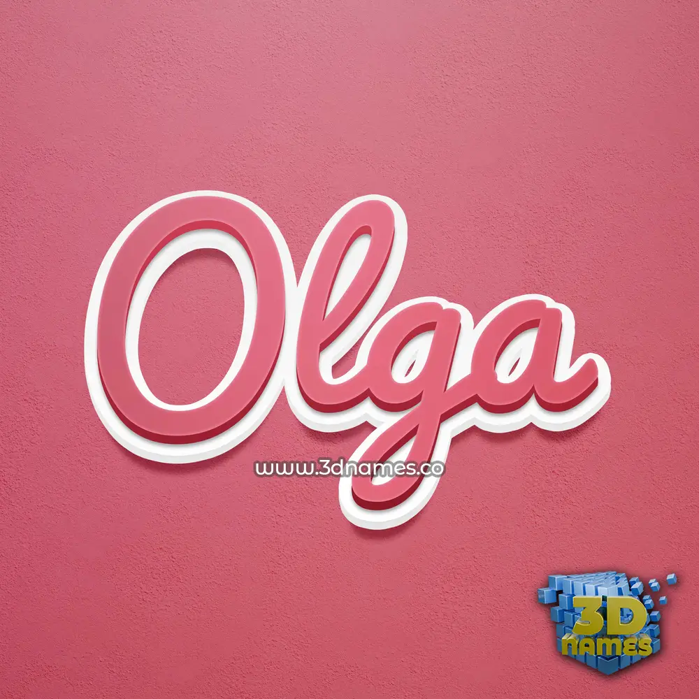 olga in Red Scribble style - 3D name wallpaper