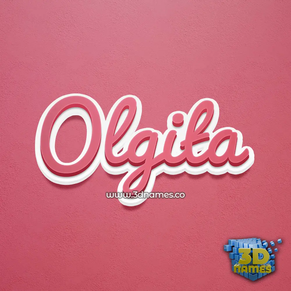 olgita in Red Scribble style - 3D name wallpaper