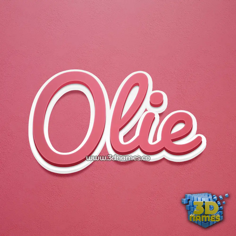 olie in Red Scribble style - 3D name wallpaper