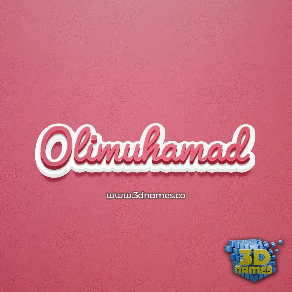 olimuhamad in Red Scribble style - 3D name wallpaper