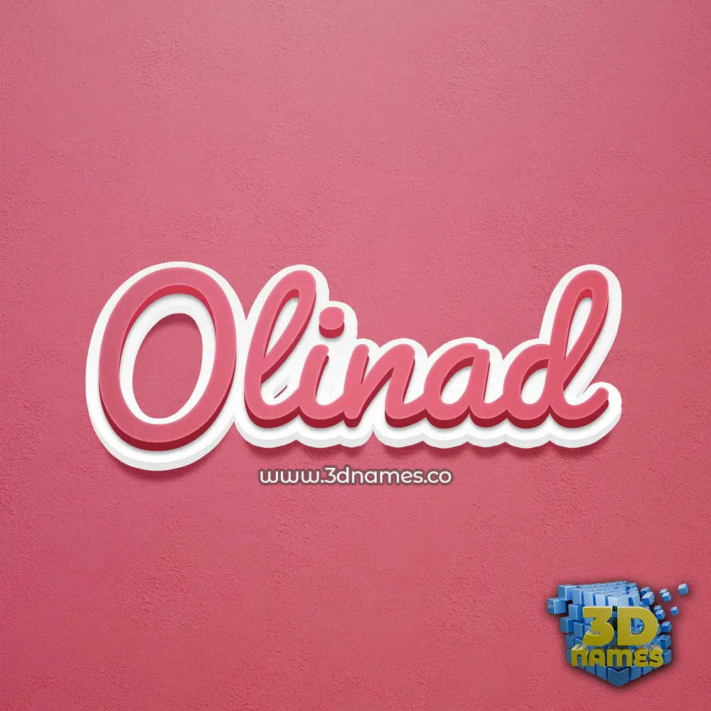 olinad in Red Scribble style - 3D name wallpaper