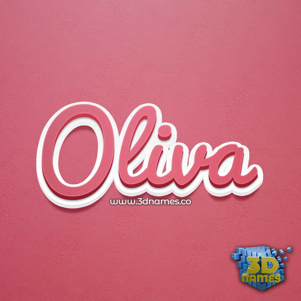 oliva in Red Scribble style - 3D name wallpaper
