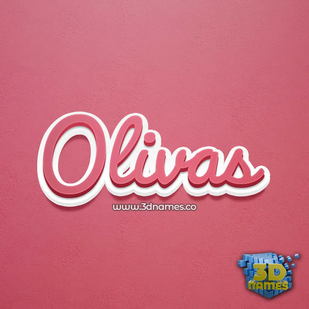 olivas in Red Scribble style - 3D name wallpaper