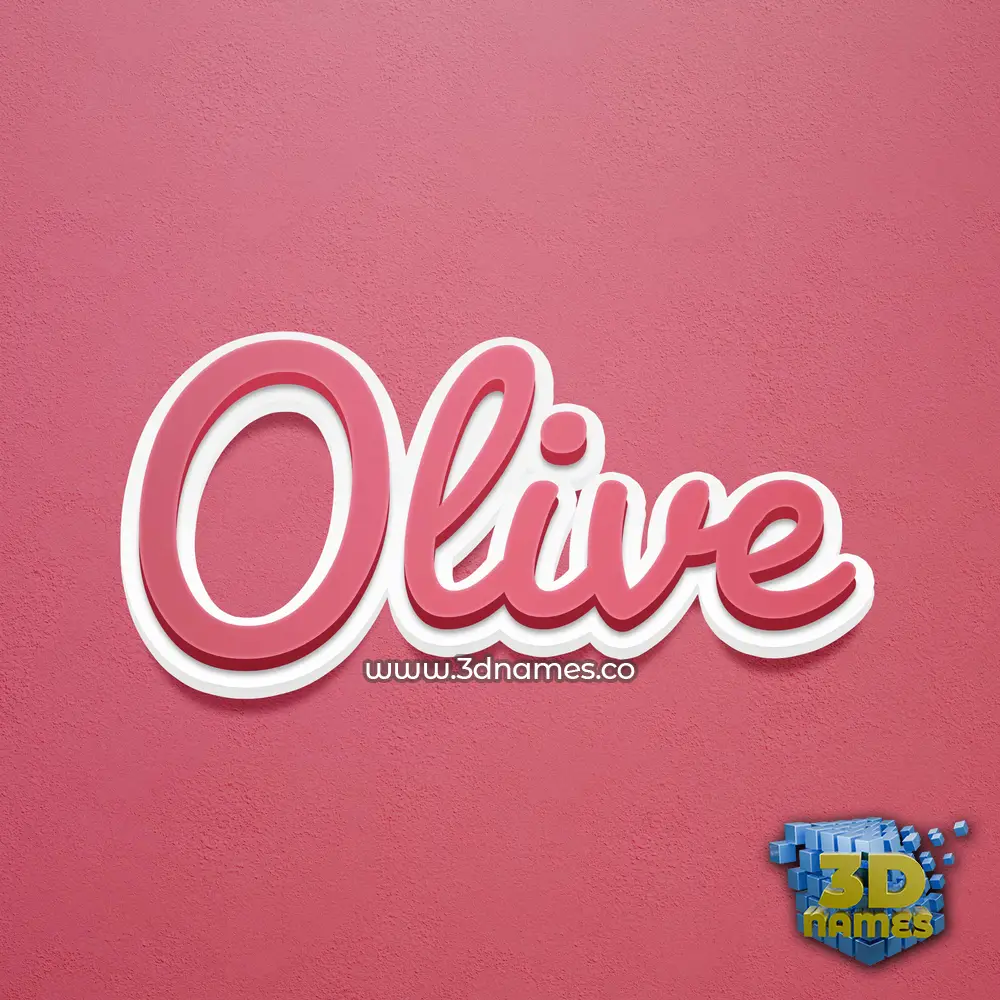olive in Red Scribble style - 3D name wallpaper