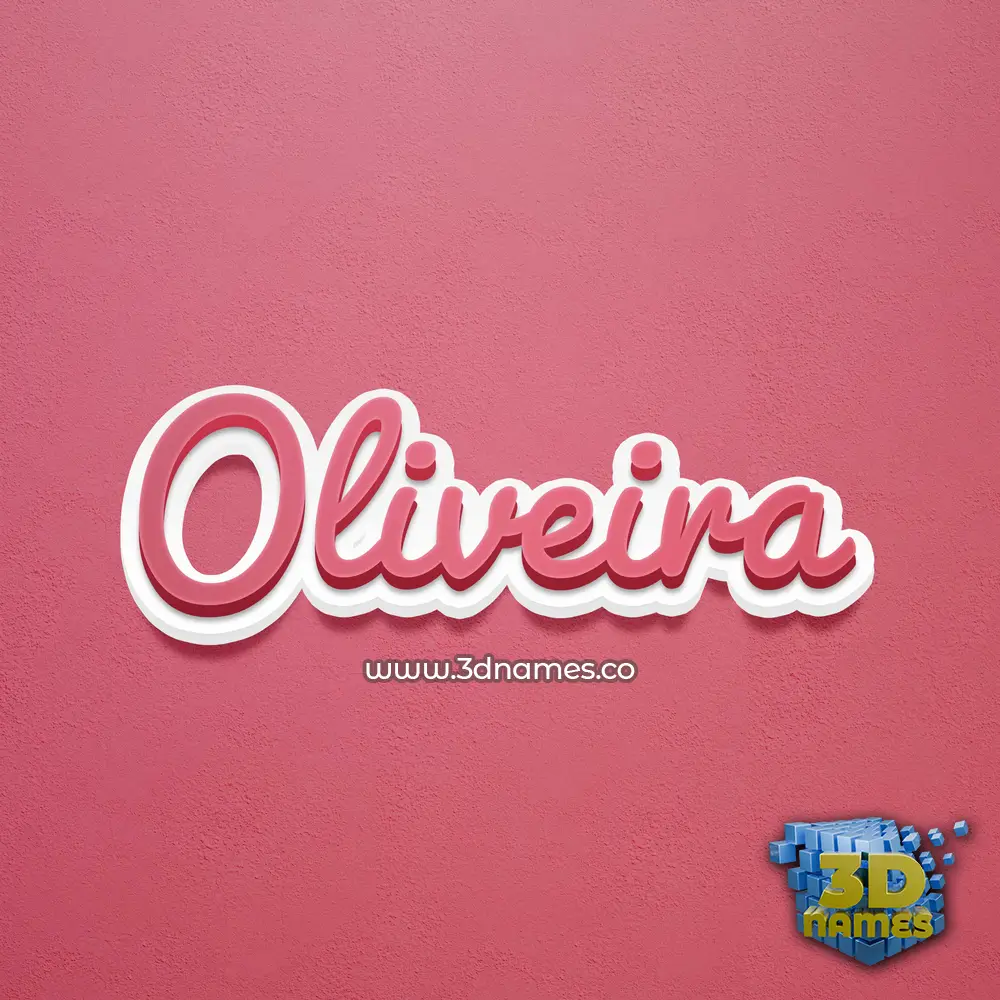 oliveira in Red Scribble style - 3D name wallpaper