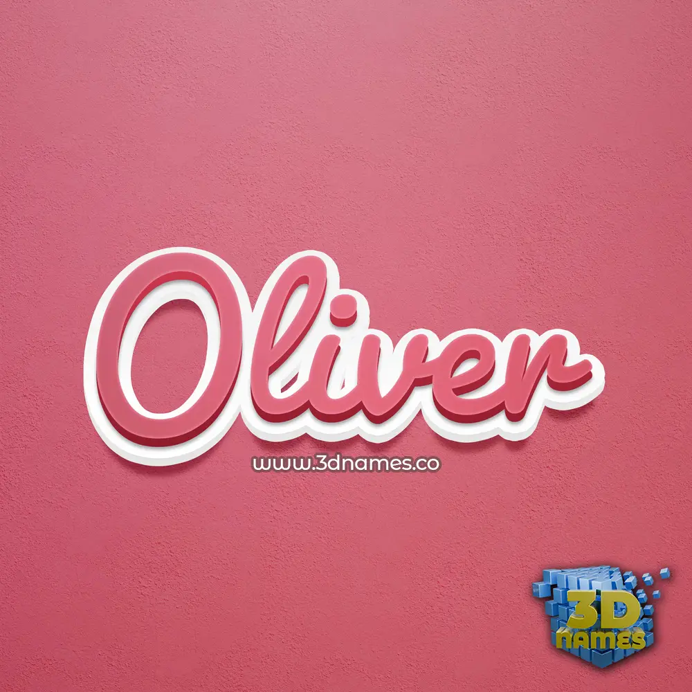 oliver in Red Scribble style - 3D name wallpaper