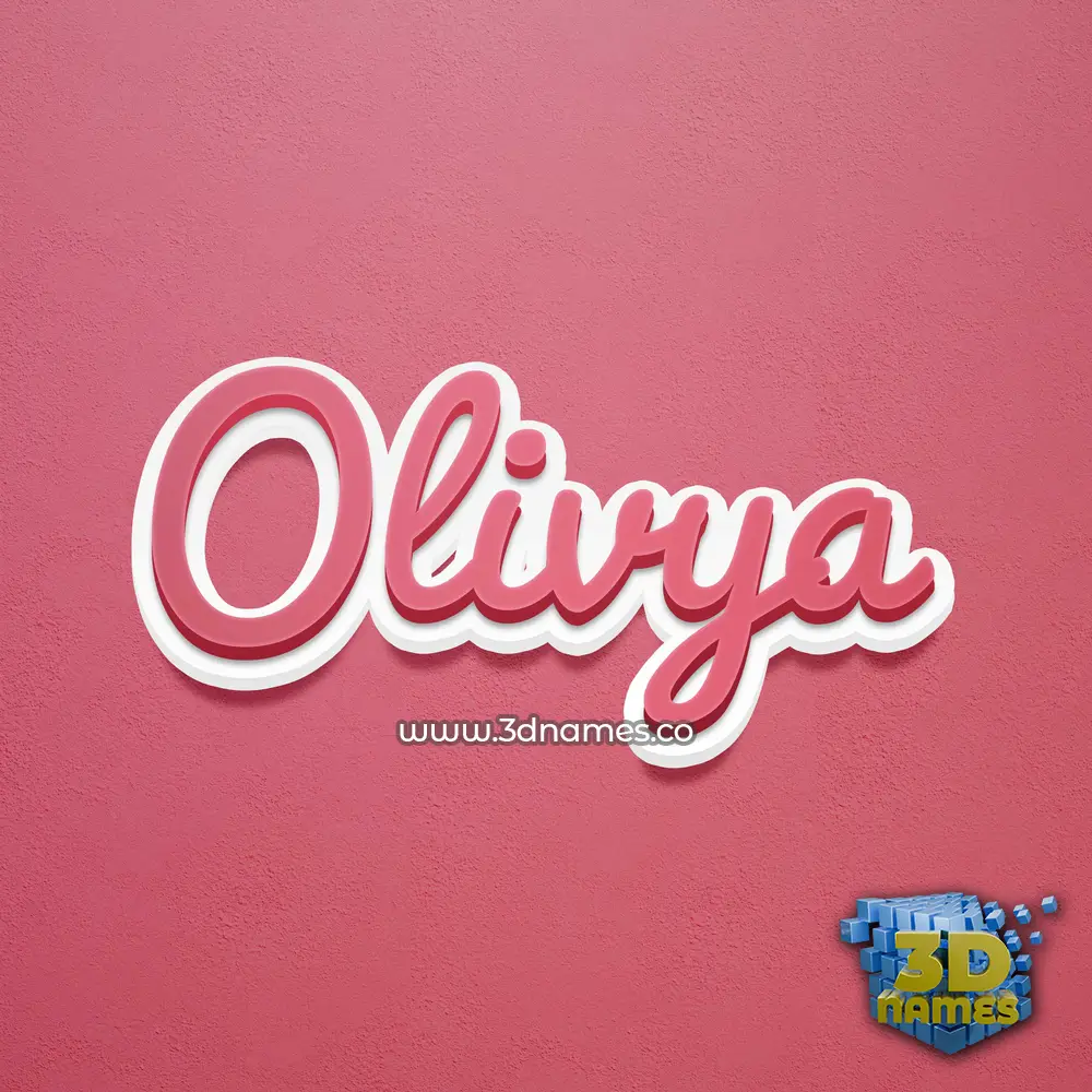 olivya in Red Scribble style - 3D name wallpaper