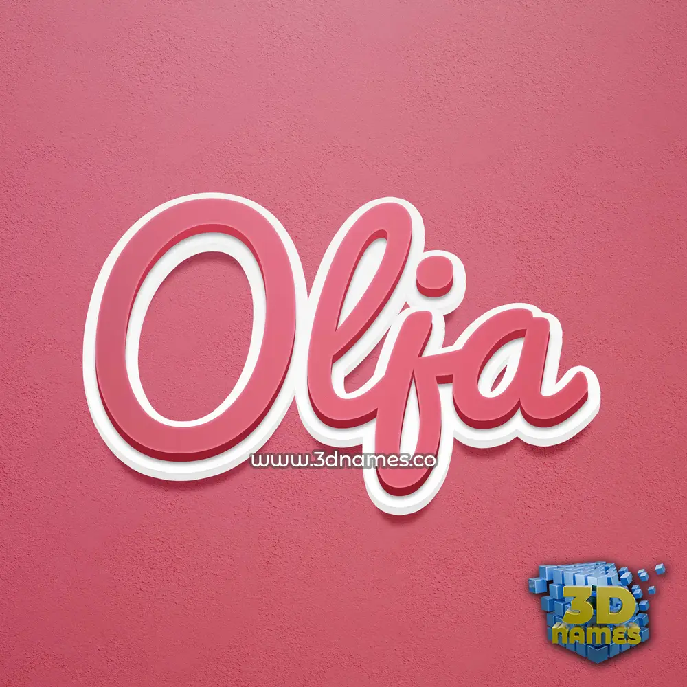 olja in Red Scribble style - 3D name wallpaper